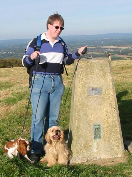 Stephen and the dogs on Ditchling Beacon