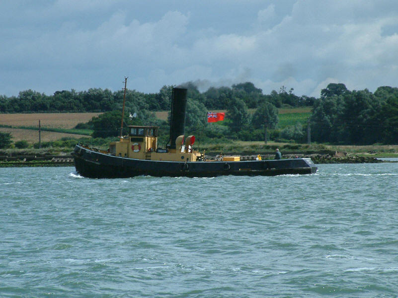 steam tug on River Orwell near Harwich Harbour