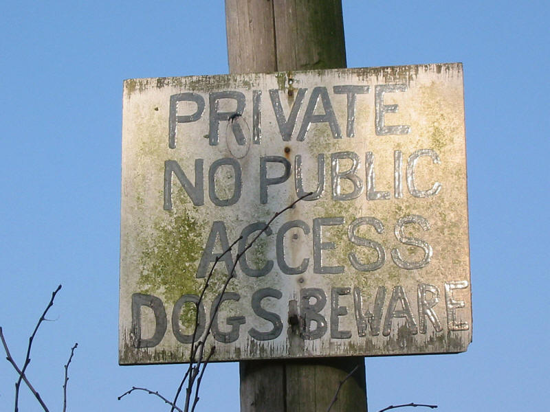 Sign - 'Private No Public Access Dogs Beware'