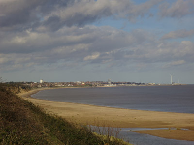 Lowestoft along the coast from the cliffs north of Kessingland