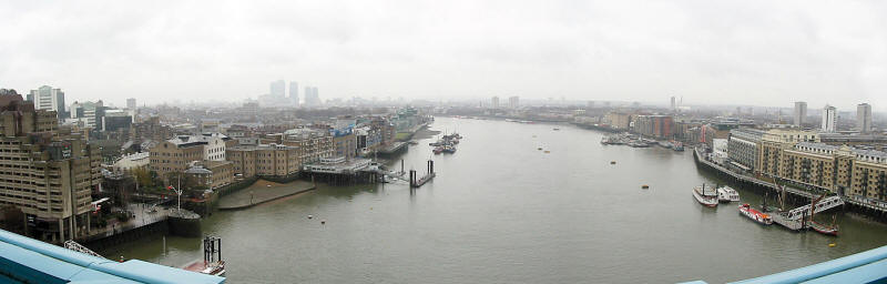 London's Docklands from Tower Bridge