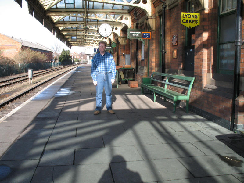 Stephen on Platform 2 at Loughborough Central on the Great Central Railway
