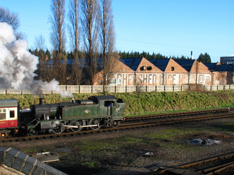 Locomotive 4141, heading south from Loughborough Central, Great Central Railway