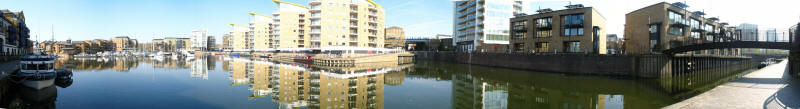Panoramic view of Limehouse Basin