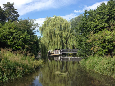 The lock and weir on the River Chess branch of the Grand Union Canal in Rickmansworth